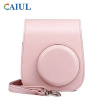 Instax Mini 11 카메라 케이스 PU 가죽 소프트 실리콘 커버 백 후지 필름 폴라로이드 가방 (숄더 스트랩 포함), 01 WHITE
