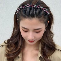 큐빅 집게 머리띠 볼륨 벼머리 앞머리 고정 얇은 제니 화관