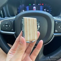 호환 자동차원격시동 원격시동경보기 대나무와 나무 질감 자동차 키 셸 스마트 커버 볼보 S60 V60 S90 V90, 02 Bamboo texture