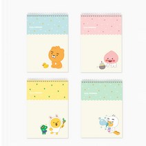 카카오프렌즈 / 리틀프렌즈 상철 스프링 노트 / 라이언 어피치 무지 튜브 / 3개 5개 묶음상품 / 유선노트 상철노트 스프링노트상철 문구사무용품노트 카카오노트, 캐릭터별 각1권씩(4권 묶음상품)