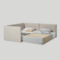 한샘 스테디2 하이 패밀리침대 SS+SS 한쪽가드형 데이베드 색상2종 매트별도, B형 뉴트럴베이지(B)