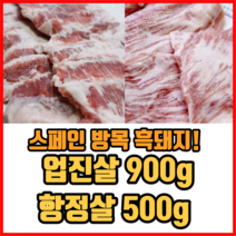 스페인 방목 흑돼지 업진살 900g 항정살 500g 이베리코 돼지고기 이베리코항정살
