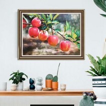 HAENGBUK 과일 홍사과 보석십자수 DIY 구슬 비즈십자수 아트 소품, 하나, 130X90cm