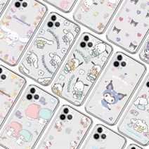 LG X4+ (X415)/TR 정품 산리오 캐릭터 디자인 투명 젤리 케이스 쿠로미 시나모롤 마이멜로디 헬로키티 포차코 폼폼푸린 케이스커버