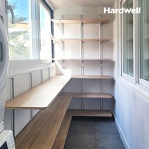 하드웰 시스템 벽선반 3단 높이 100cm 세탁실 벽걸이 원목, 3단 높이100cm(상판:70x35cm), 화이트 상판