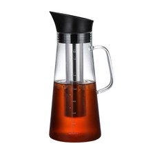 Large Capacity Airtight Cold Brew Coffee Maker Iced Tea Bottle Espresso Sealed Filter, [06] B L Glass 1500ml