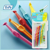 TePe 테페 가정용 치간칫솔 ㄱ자형 앵글 Angle 6p 플라스틱포장 6개입, 0.45mm