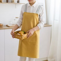 바이미 심플 캔버스 앞치마, 01 머스타드옐로우