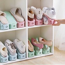 신발장 정리 신발 슈즈 렉 베이직 블루 1+1