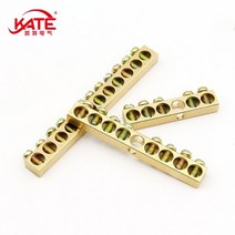 황동 접지 행 5/6/7/8/9/10/12 구멍 6*9 6*10 MM 구리 막대 터미널 제로 블록 1 개, 6X10mm 10Hole, 07 6X10mm 10Hole