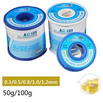 솔더 와이어 0.3/0.5/0.8/1.0/1.2/1.5MM 플럭스 2.0% 45FT 주석 납 주석 와이어 용융 로진 코어 솔더 용접 라인 와이어 ROLL50G100G, 1.2mm100g