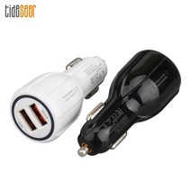 미니 USB 자동차 충전기 아이폰에 대 한 빠른 삼성 휴대 전화 듀얼 Usb QC3.0 어댑터 3.1A 300pcs, 02 Black_01 보편