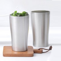시샘 스텐 304 진공 이중컵 텀블러 420ml, 실버, 2개