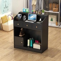 계산대 카운터 포스기 매장 인포데스크 바 미용실 1200 옷 가게 1, 100x40x92cm, 트리플블랙