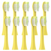 12PCS 교체 칫솔 HY1100 음파 전동 진 DuPont Bristle 노즐, 03 10pcs Yellow