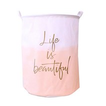 면 리넨 세탁물 옷 탁상용 파편 바구니 보관 상자 접기, 분홍