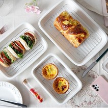 세라믹 밧드 스텐 트레이 세트 에어프라이어 오븐용 도자기 그릇 용기, 1개, S(소)