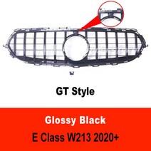 벤츠그릴 세로 벤츠다이아몬드그릴전면 메쉬 그릴 W213 GT E43 E450 쿠페 메르세데스 E200 카메라 구멍 포, 03 GT black 2020-IN