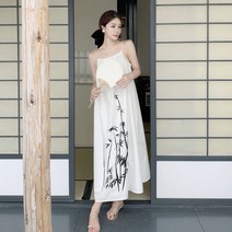 바다 원피스 반팔 랩 시원한 롱 연예인 스판 면 바캉스 룩 하와이안 끈나시 미니 동남아