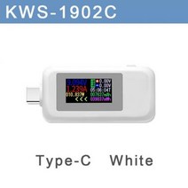 전류 4-30V 전압계 타이밍 전류계 디지털 모니터 컷오프 전원 표시기 10 in1 DC Type-C USB 테스터, Type C White