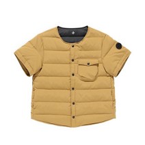 여성반팔패딩 남녀 노카라 아웃 원포켓 덕다운 방풍 반팔패딩