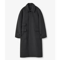 LAFUDGESTORE [구교환 착용] 울리치 발마칸 오버 코트_Shadow Charcoal Ulrich Balmacan Overcoat_Shadow Charcoal