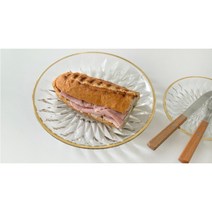 허니상점 골드 라인 조각 유리 접시 플레이트 / 2size