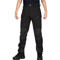FREE SOLDIER 남성용 아웃도어 카고 하이킹 팬츠 방수 소프트쉘 플리스 안감 스노우 스키 블랙 너비 91.4cm36인치 x 길이 81.3cm32인치, 42W x 32L, Black, Black