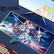 에픽 세븐 Rgb 마우스 패드 게이머 키보드 매트 책상 애니메이션 카펫 Pc 빅 게임 캐비닛 확장, 04 GG001214_01 RGB300x700x3mm, 1개
