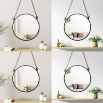 TWKL 빈티지 스트랩 벽거울 60CM 블랙