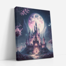 아트앤코 DIY 보석십자수 액자 캔버스 일체형 50x40cm, 1세트, 판타지 달빛아래 캐슬