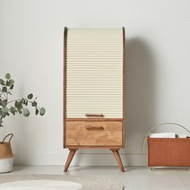 리오나 고무나무 원목 수납장 BER091, 월넛아이보리