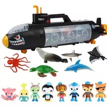 유아장난감 신생아 블럭 퍼즐 놀이 Octonauts-옥토포드 플레이 세트 8 피스 어린이용 심해 캡틴 따개비 빛과 소리 액션 피규어 장난감, [04] with 8 dolls