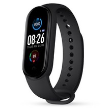 심박계 파워미터 심박수측정 M5 스마트 밴드 시계 여성 남성 팔찌 압력 혈압 피트니스 Xiaomi 애플 안드로이드 추적, [01] Black