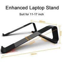 11-17 인치 알루미늄 합금 노트북 스탠드 휴대용 기본 홀더 맥북 에어 프로 Xiaomi 컴퓨터 냉각 브래킷, black Enhanced