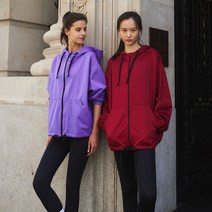 포인트픽스 여자 땀복 바람막이 운동복 다이어트 헬스 트레이닝 문 집업 자켓 (2 Color)
