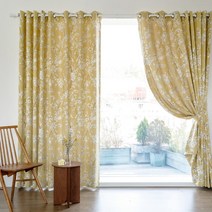 [까르데코] 쟈가드플라워 특대형 암막커튼 2장+커튼봉15자