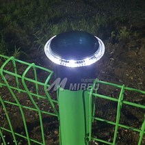 태양광 캡 휀스등 80mm 기둥 데크등 정원등 솔라 담장, 옐로우