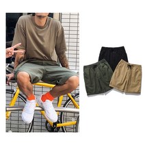 루크스토어 남성 빅사이즈 허리밴딩 면 치노 배기 빅포켓 5부 팬츠 반바지 I5PT003