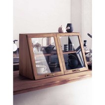주방원목미니그릇장 옛날 엔틱 찻장 진열장 빈티지, 40cm 더블 레이어 - 월넛 컬러