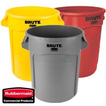 올콕루버메이드-BRUTE 원형컨테이너 FG263200YEL 121.1L 점포휴지통 대형 쓰레기 업소휴대 다용도함+allcokㅍㄱ, 이상품이좋아요, 이상품이좋아요