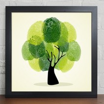 [바보사랑] cv034-지문트리_인테리어액자, 프레임선택/타입선택:블랙/2타입