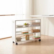 로이어 3단 수납장 화이트 이동형, 단품