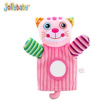 jollybaby 손가락 인형 갓난아기 달래기 장난감 0-1살 아기 친자 인형 모직 장난감, 인형. - 핑크 고양이.