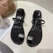 엄지발가락 슬리퍼 큐빅 플랫 슬리퍼샌들 쪼리