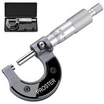 Proster 디지털 마이크로 미터 0-25mm 0.01mm 외부 마이크로 미터 마이크로 게이지 두께 측정기 케이스 포함, 1개
