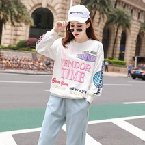 가바바 여성 트레이닝복 세트 VENDOR TIME 컬러풀 알록달록 프린팅 트레이닝복 세트 G39822