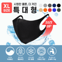빨아쓰는 아이스 쿨론 메쉬 3D 대두 마스크 5매, (XL쿨론)블랙