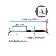 스트럿바 보강 지지대 1PC 150-220mm 20kg/200N/44LB 범용 스트럿 바 가스 스프링 지원 부팅 보닛 자동차, 04 150mm-D
