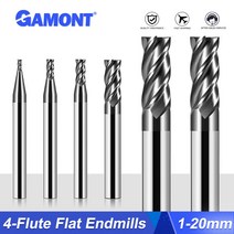 밀링 커터 톱니 드릴 GAMONT 블랙 나노 코팅 텅스텐 스틸 카바이드 플랫 엔드밀 CNC 기계 가공 HRC50 4F, 66.12x45Cx12Dx100L - 10PCS